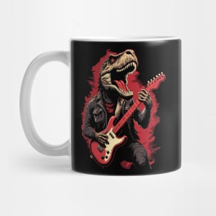 Rock & Roll Music Concert Festival Dinosaur T-rex Guitar Mug